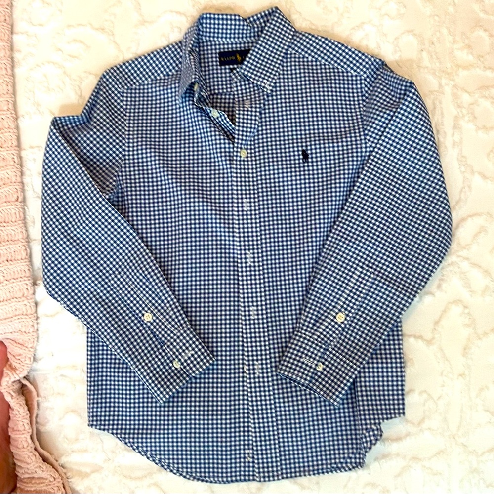 Ralph Lauren Boy's Long Sleeve Button-Down Collared Shirt Youth Sz